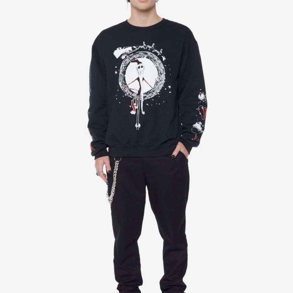 The Nightmare Before Christmas Jack Moon Sweatshirt, SINGLECOLOR, large