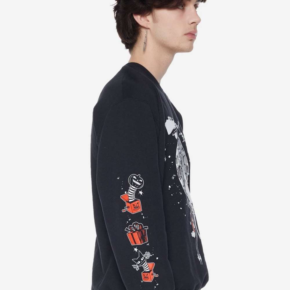 The Nightmare Before Christmas Jack Moon Sweatshirt, SINGLECOLOR, large