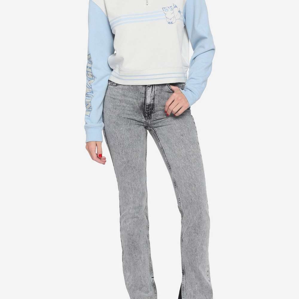 InuYasha Pastel Half-Zip Girls Crop Pullover, SINGLECOLOR, large