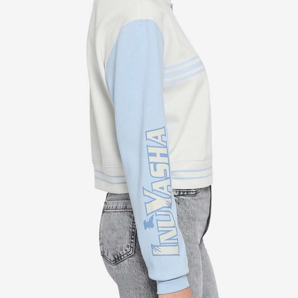 InuYasha Pastel Half-Zip Girls Crop Pullover, SINGLECOLOR, large