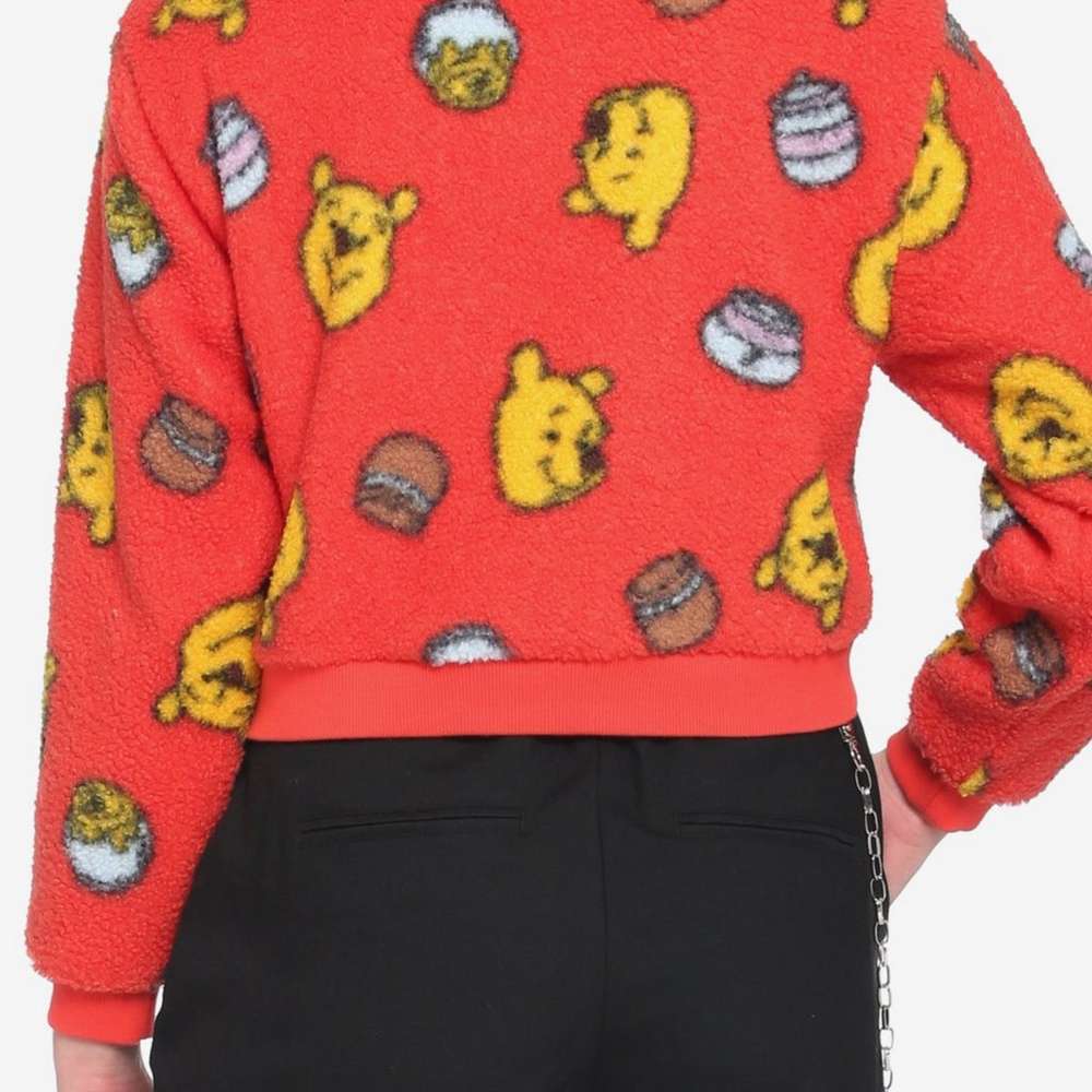 Disney Winnie The Pooh Fuzzy Half-Zipper Girls Sweater, SINGLECOLOR, large