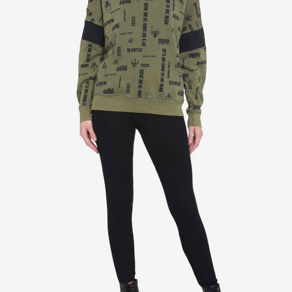 Her Universe Star Wars Boba Fett Logos Girls Sweatshirt, SINGLECOLOR, large