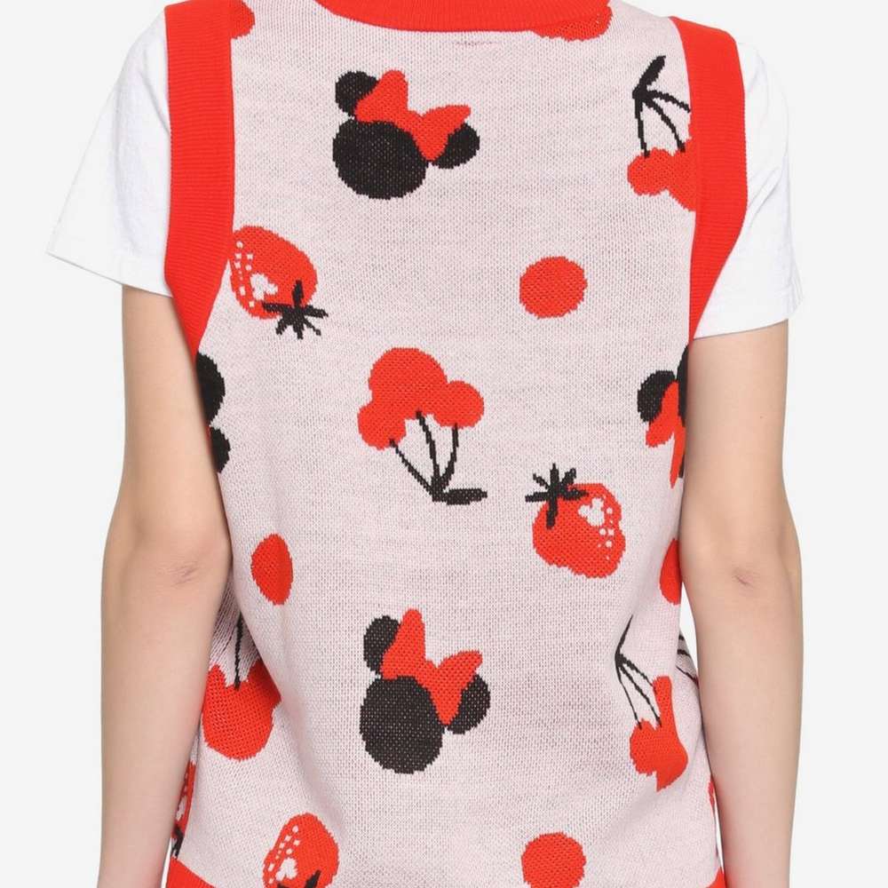 Her Universe Disney Minnie Mouse Fruit Girls Sweater Vest, SINGLECOLOR, large
