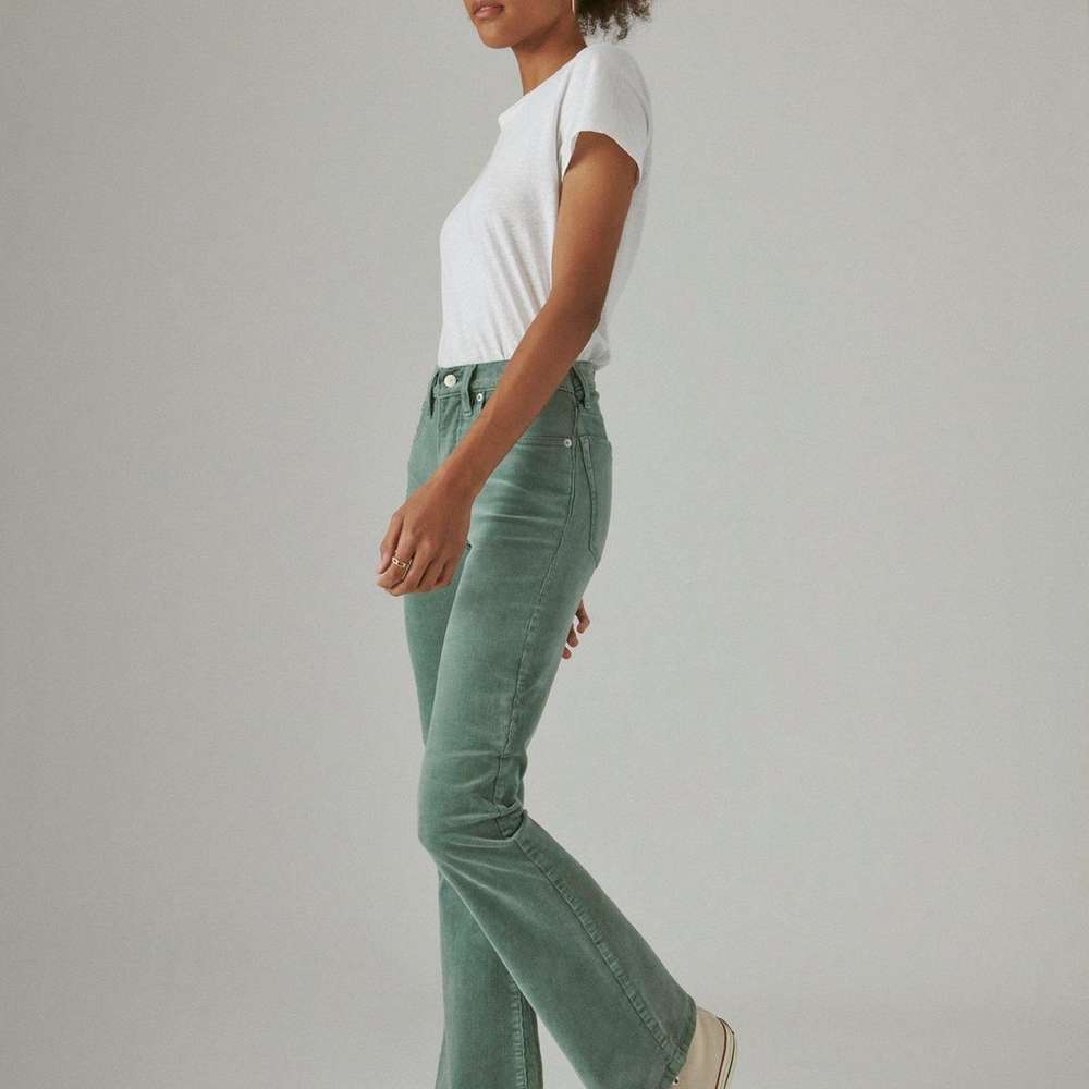 high rise stevie flare cord, DARK FOREST, large