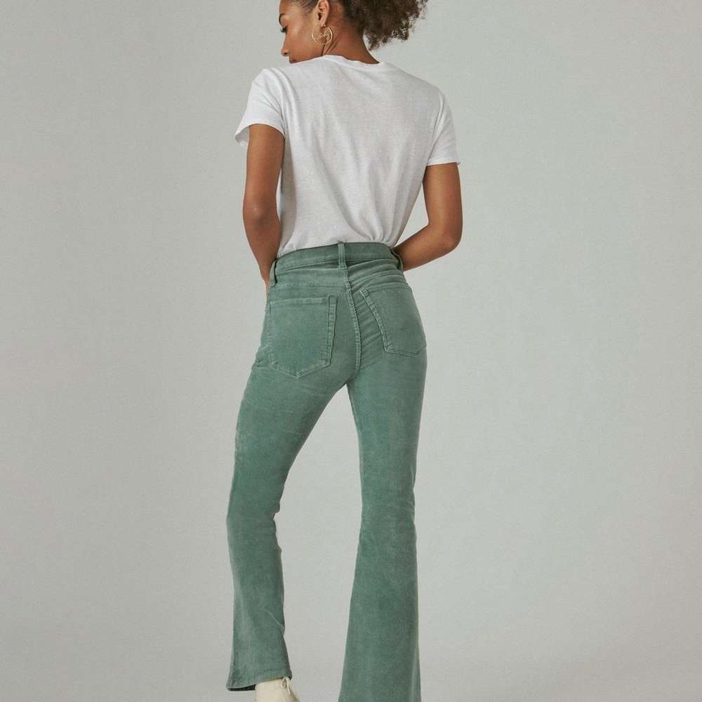 high rise stevie flare cord, DARK FOREST, large