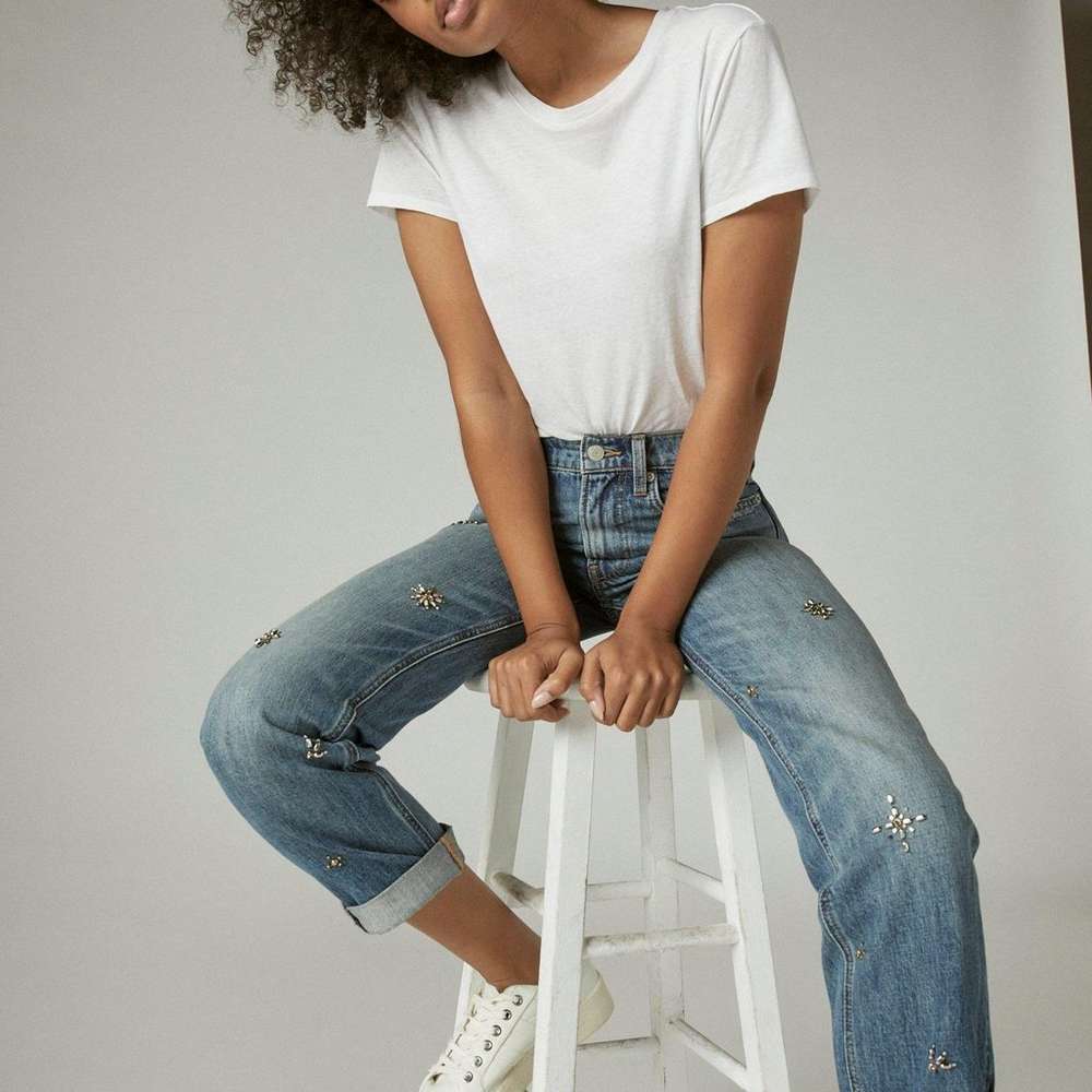 embellished mid rise boyfriend, SANTA CATALINA, large