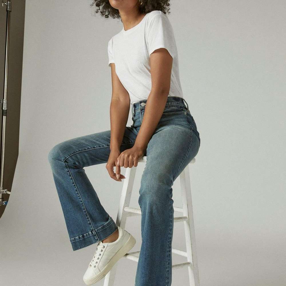 high rise stevie flare jean, COASTAL, large