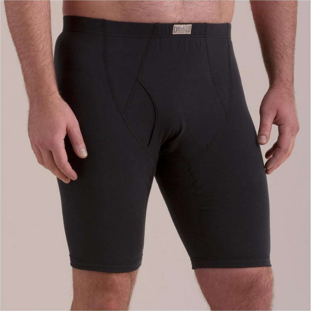 Men's Free Range Organic Cotton Extra Long Boxer Briefs, Black, large