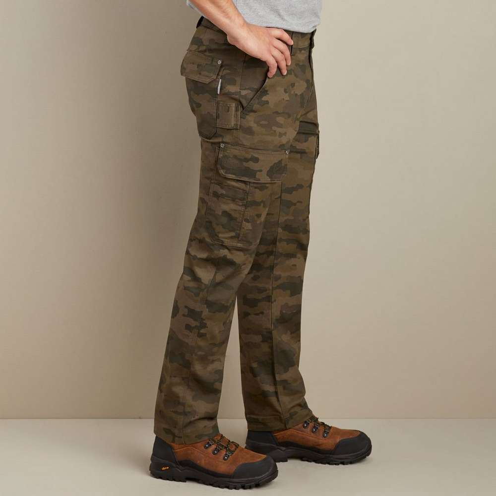 Men's DuluthFlex Fire Hose Slim Fit Camo Cargo Work Pants, Cypress Camo, large