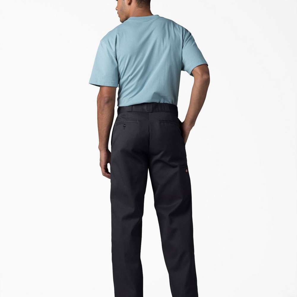 Loose Fit Double Knee Work Pants, Black, Black (BK), large