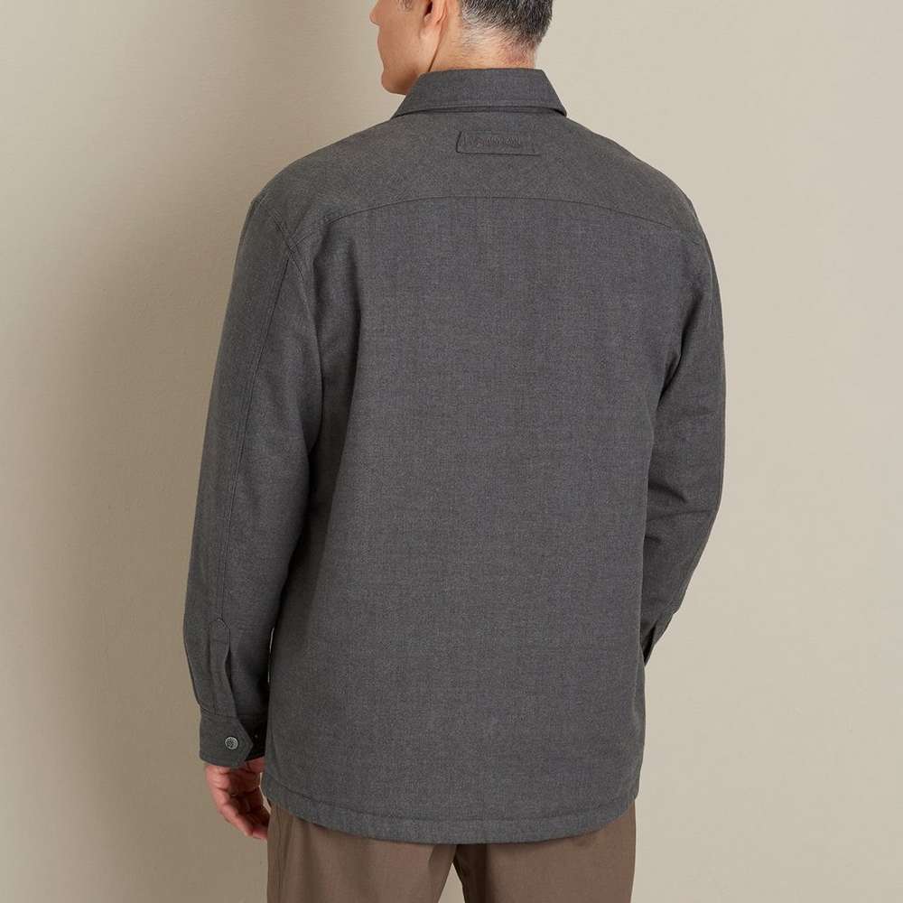Men's AKHG Trapline Flannel Relaxed Fit Shirt Jac, Dark Gray Heather, large