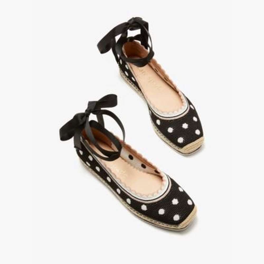 knottingham knit espadrilles, black with optic white, large