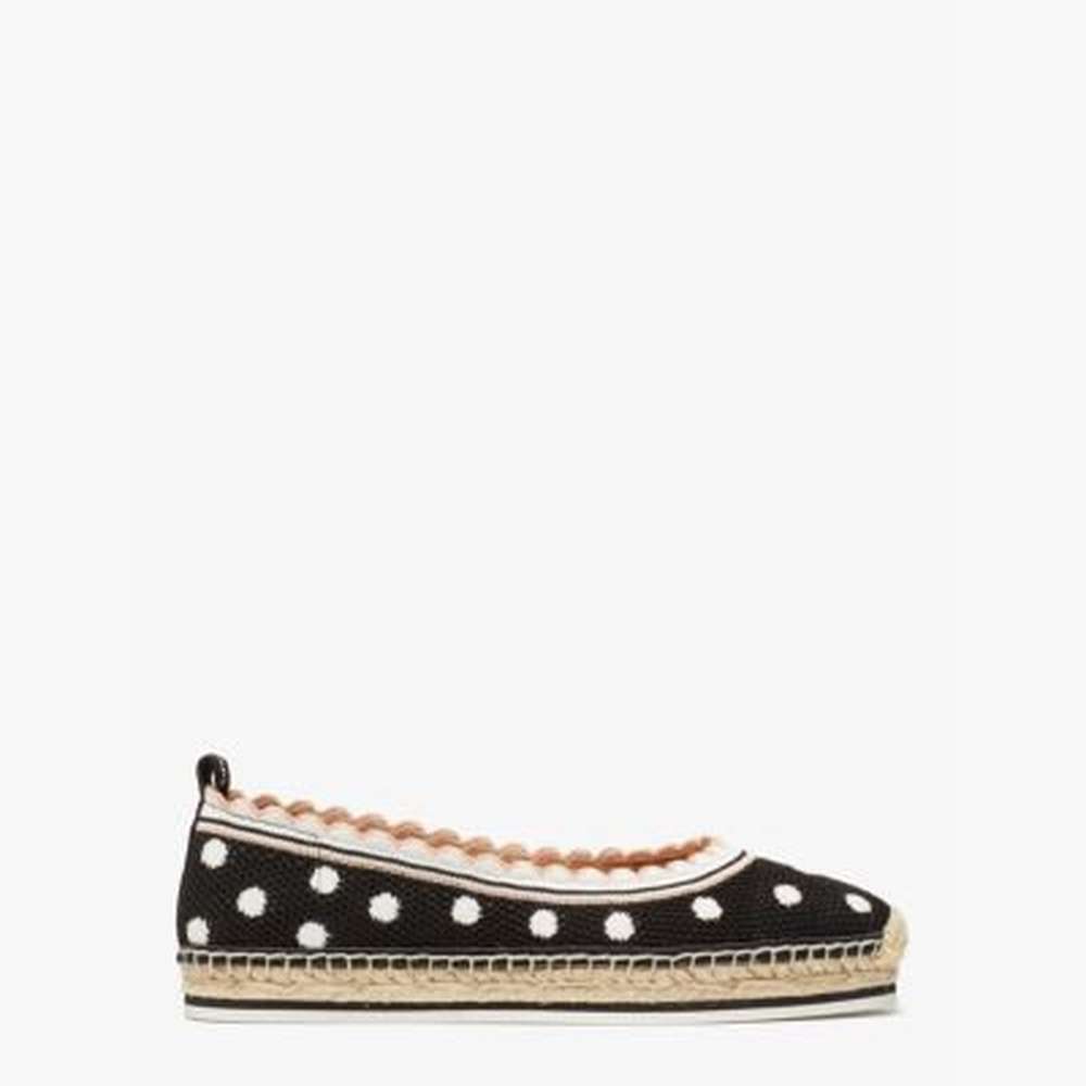 knottingham knit espadrilles, black with optic white, large
