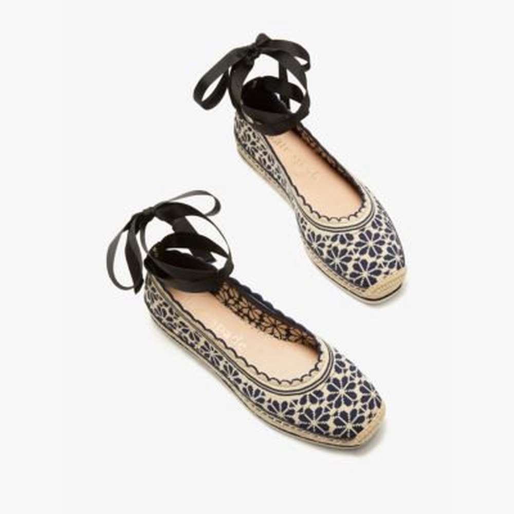 knottingham knit espadrilles, parchment/blazer blue, large