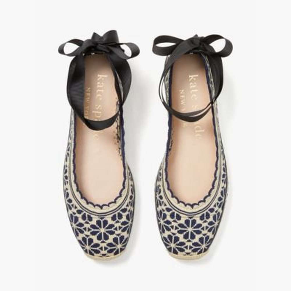 knottingham knit espadrilles, parchment/blazer blue, large