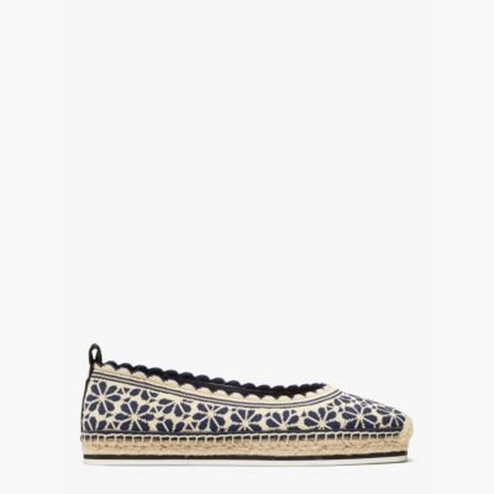 knottingham knit espadrilles, parchment/blazer blue, large