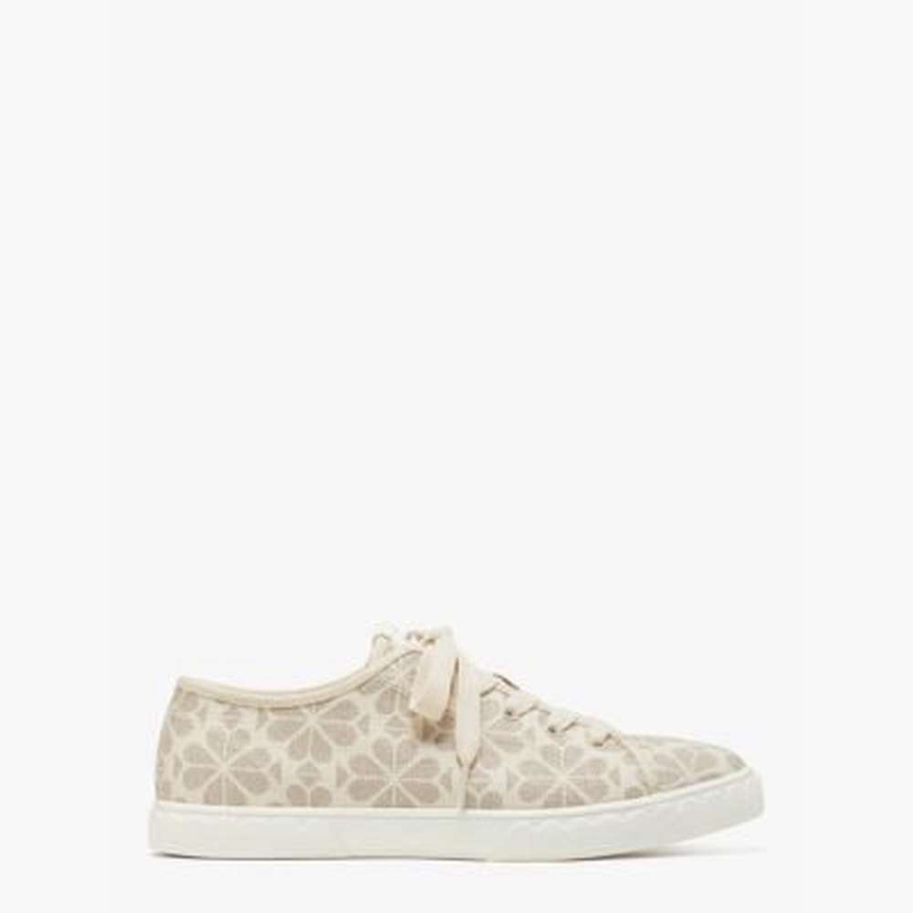 vale spade flower coated canvas sneakers, parchment multi, large
