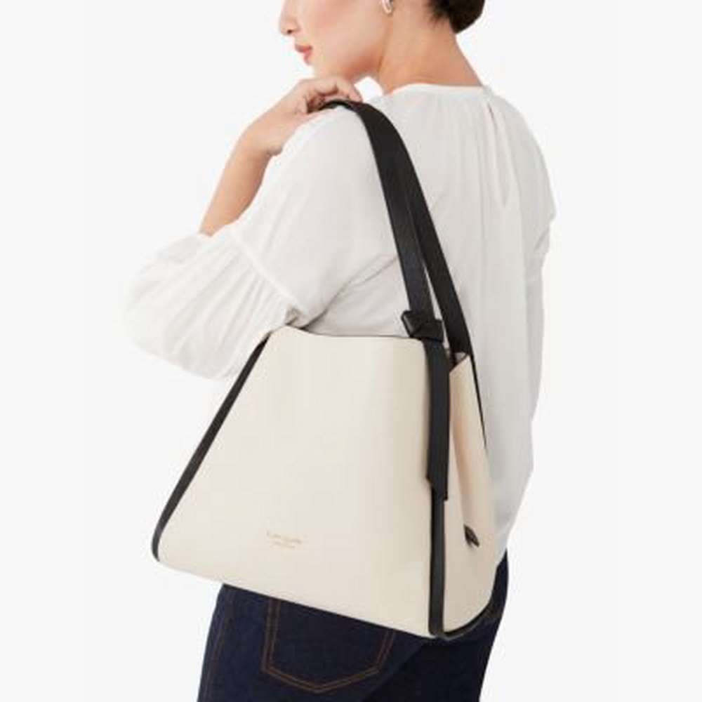 knott colorblocked large shoulder bag, milk glass multi, large