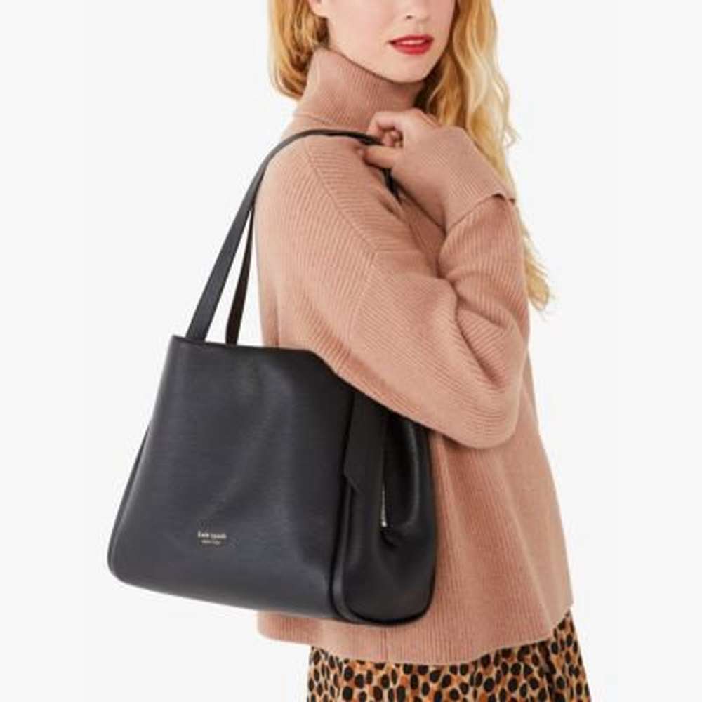 knott large shoulder bag, black, large