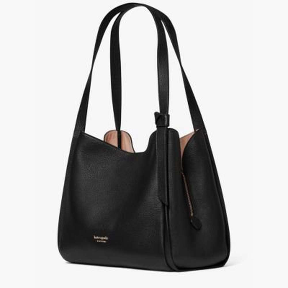 knott large shoulder bag, black, large