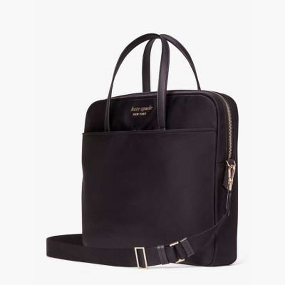 the little better sam nylon universal laptop bag, black, large