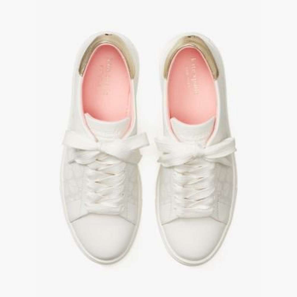 audrey sneakers, optic white / gold, large