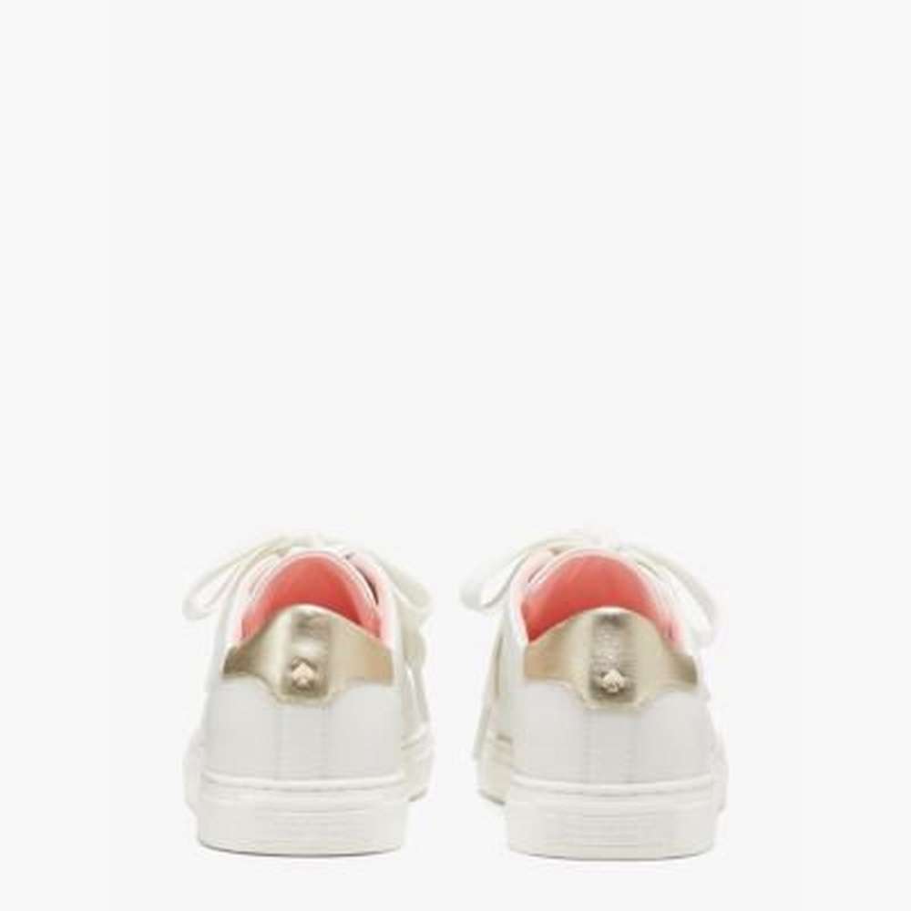 audrey sneakers, optic white / gold, large