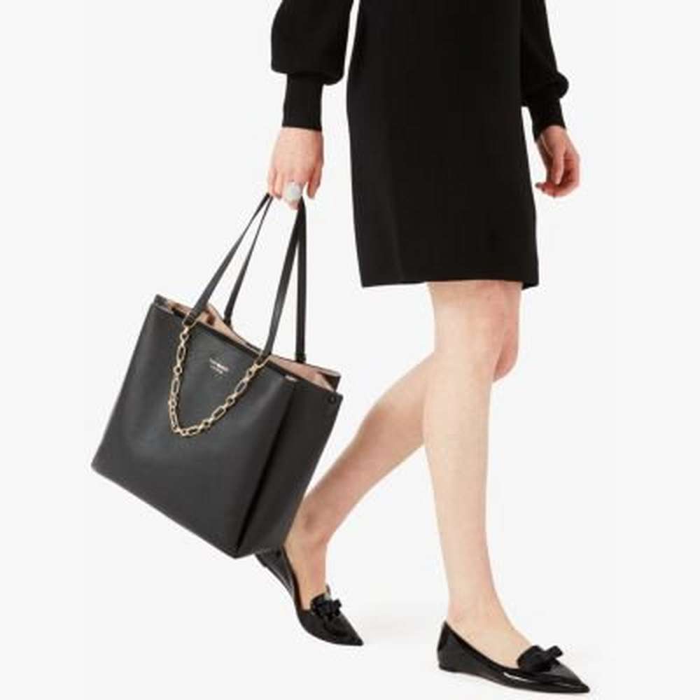 carlyle large tote, black, large