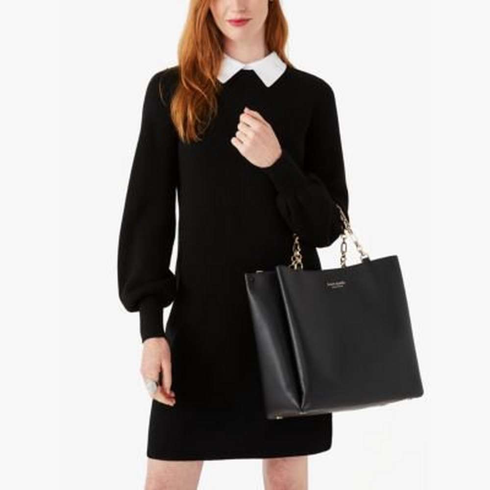 carlyle large tote, black, large