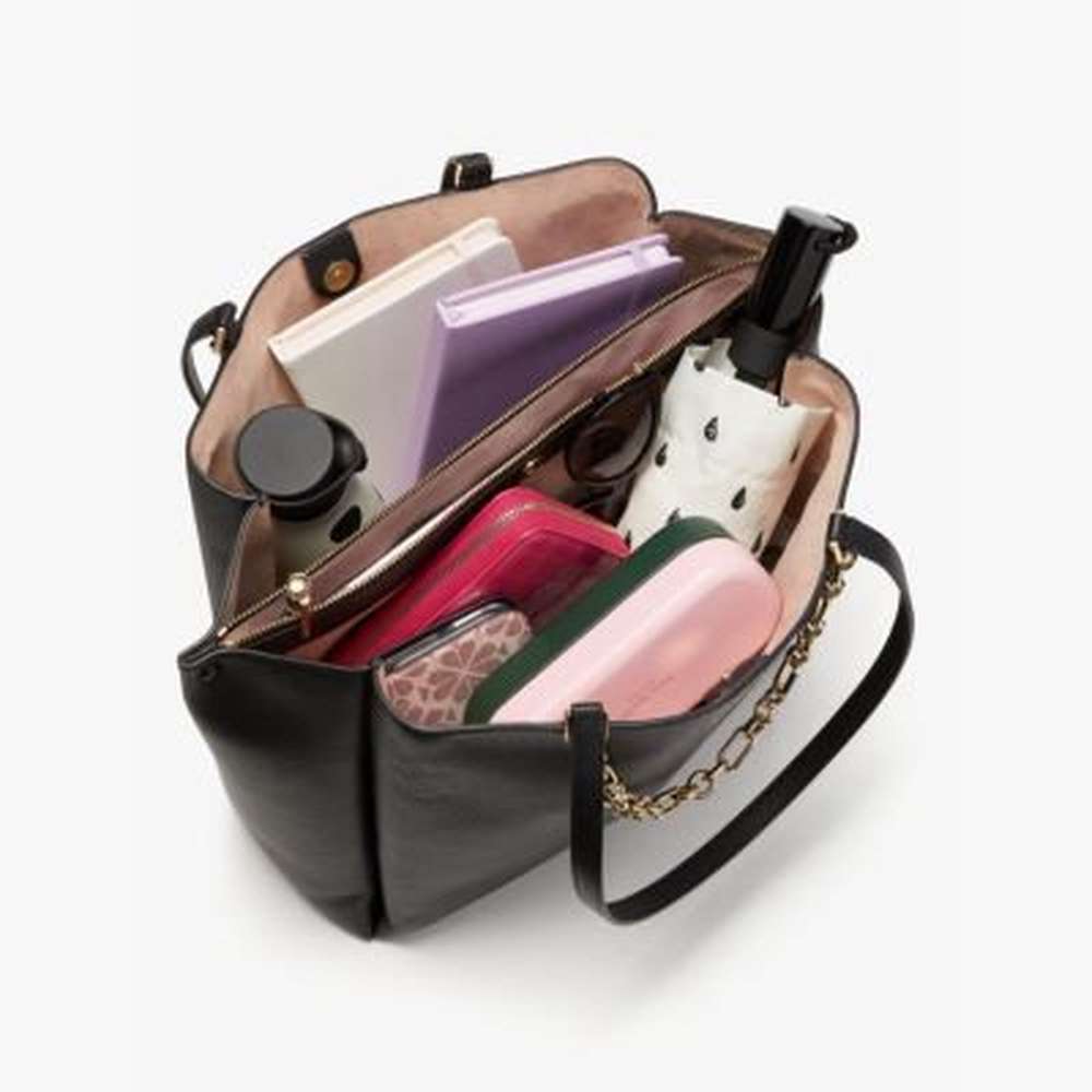 carlyle large tote, black, large