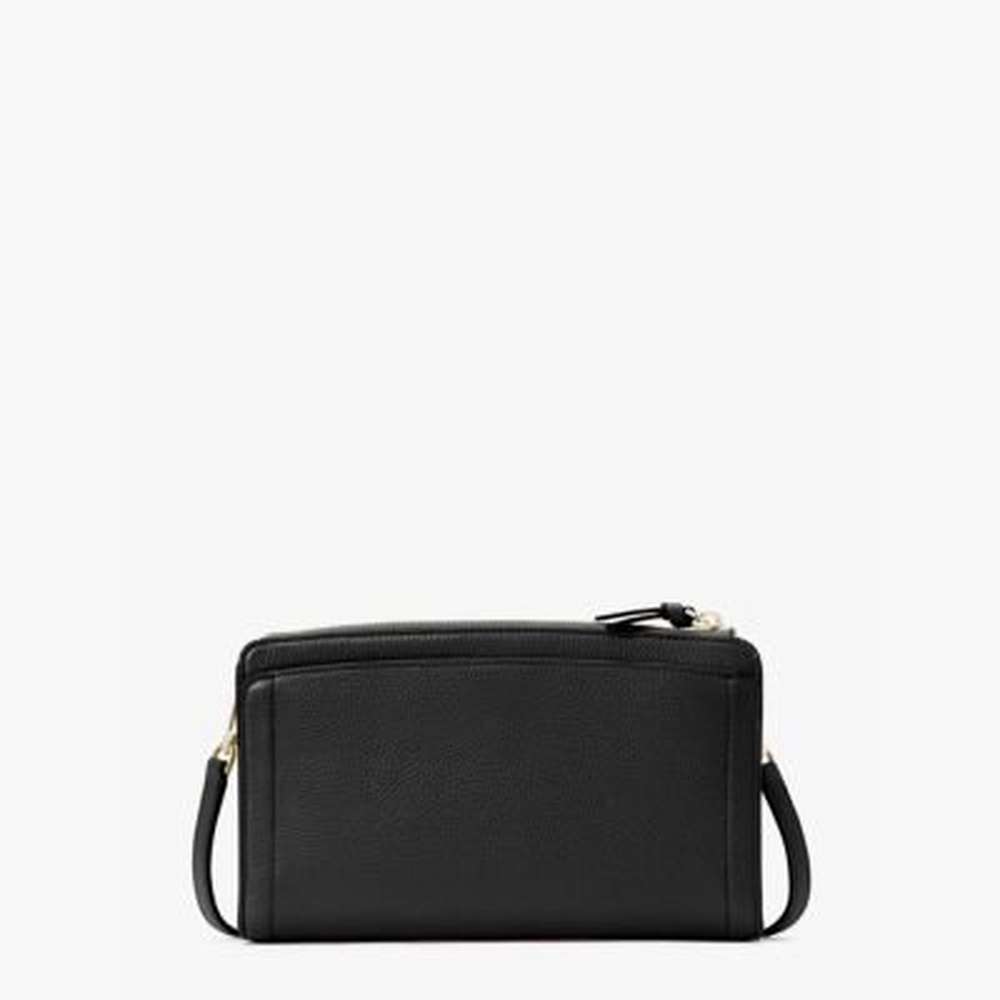 knott small crossbody, black, large