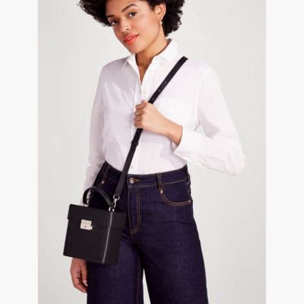 voyage small top-handle crossbody, black, large