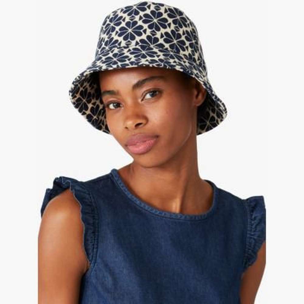 spade flower bucket hat, rich ink, large