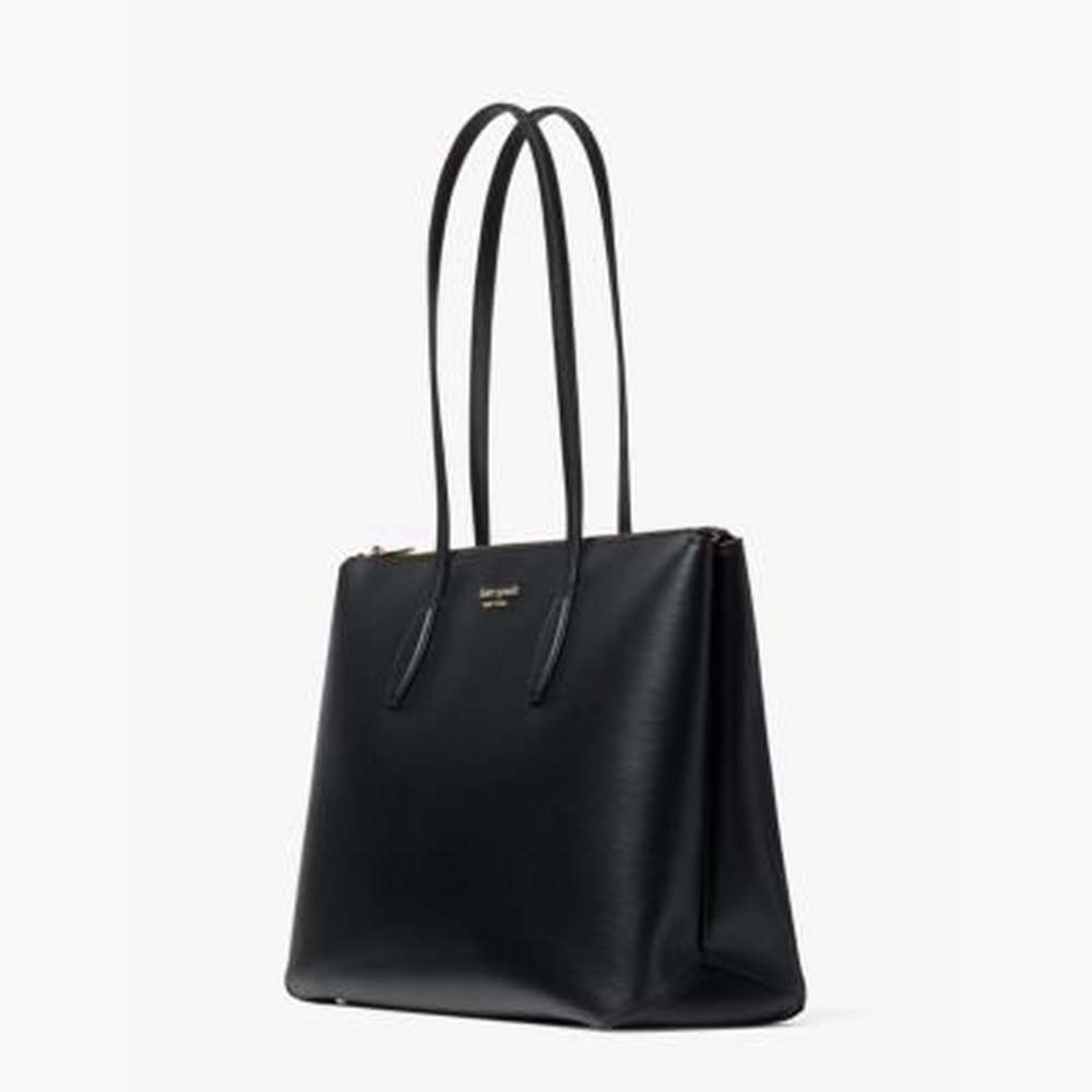 all day large zip-top tote, black, large