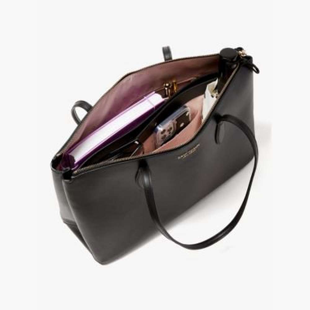 all day large zip-top tote, black, large