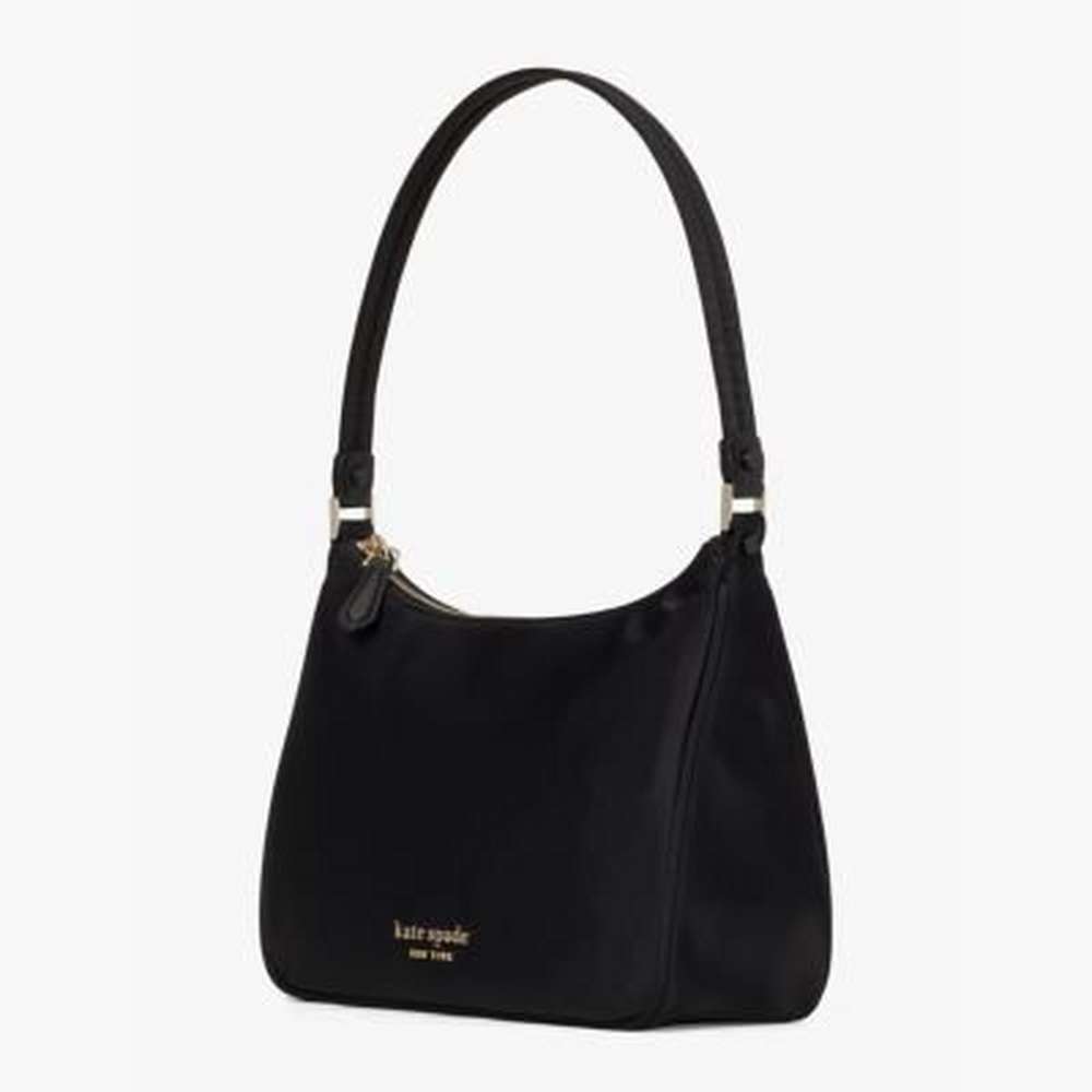 the little better sam nylon small shoulder bag, black, large