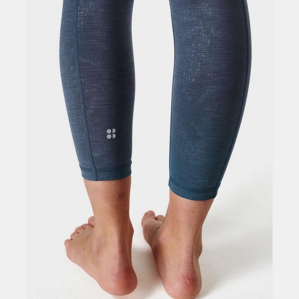 Super Sculpt Emboss 7/8 Yoga Leggings, Blue Vine Emboss Print, large