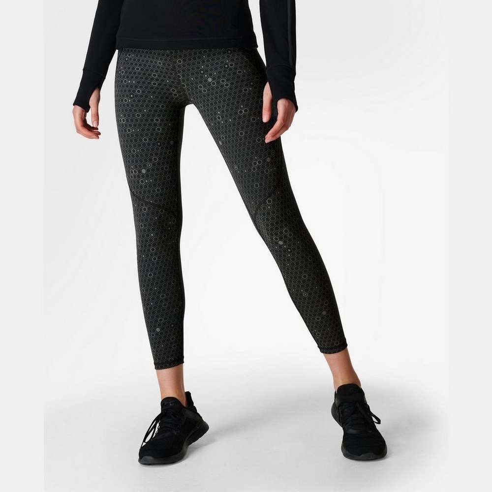 Power Reflective 7/8 Workout Leggings, Grey Reflective Geo Print, large