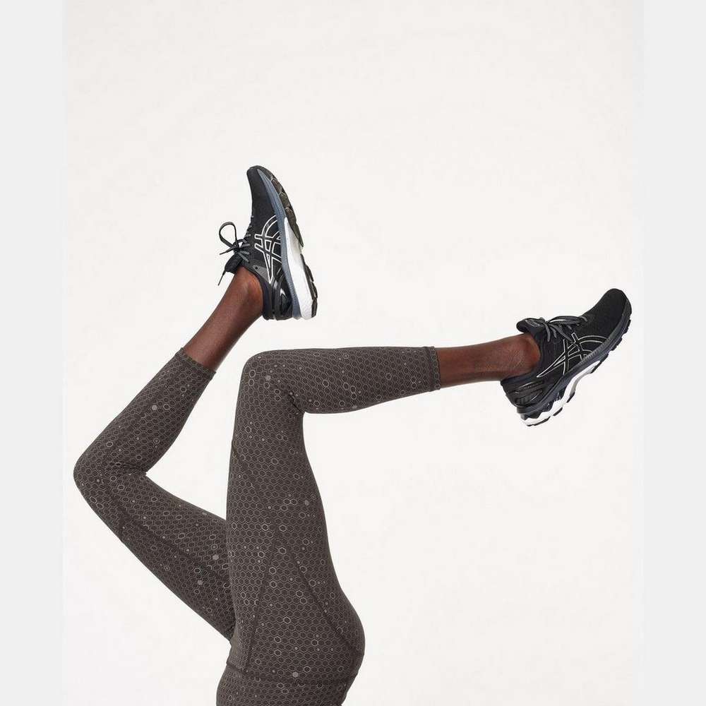Power Reflective 7/8 Workout Leggings, Grey Reflective Geo Print, large