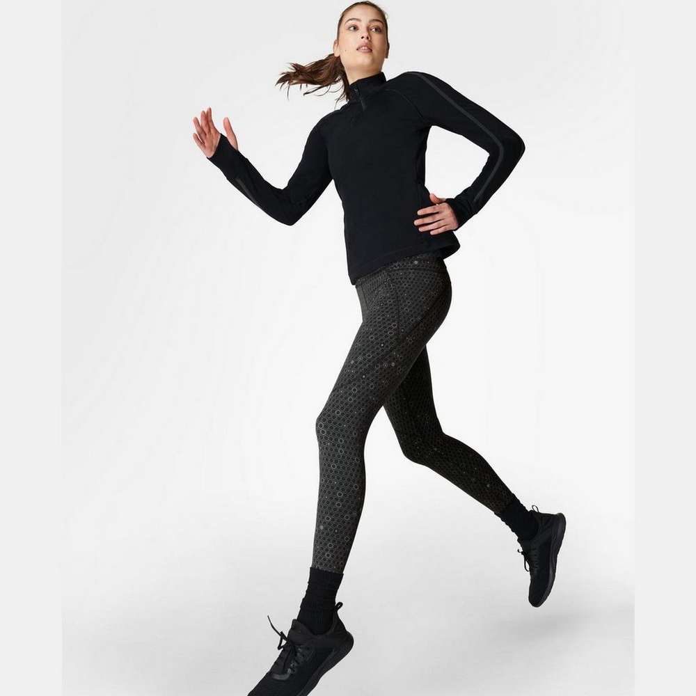 Power Reflective 7/8 Workout Leggings, Grey Reflective Geo Print, large