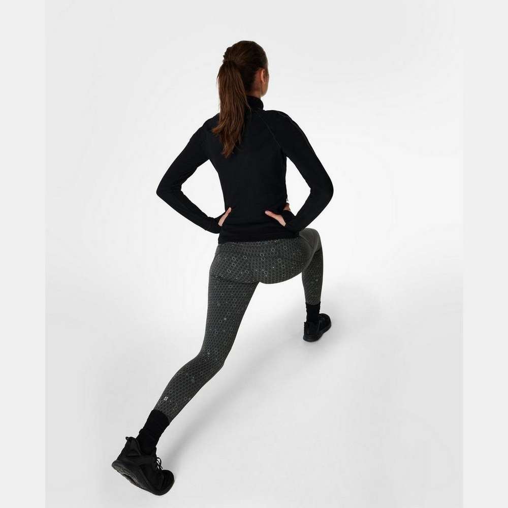 Power Reflective 7/8 Workout Leggings, Grey Reflective Geo Print, large