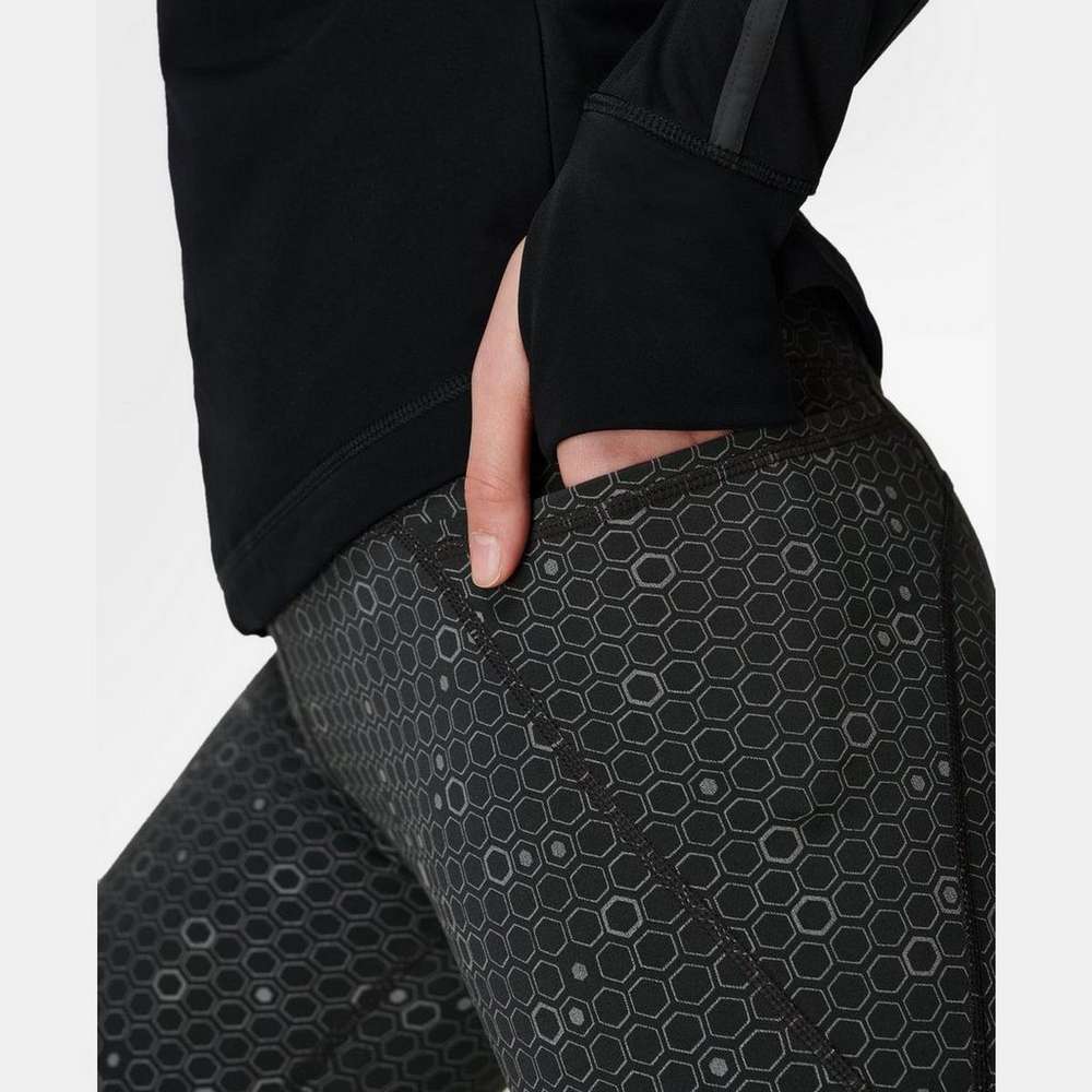 Power Reflective 7/8 Workout Leggings, Grey Reflective Geo Print, large