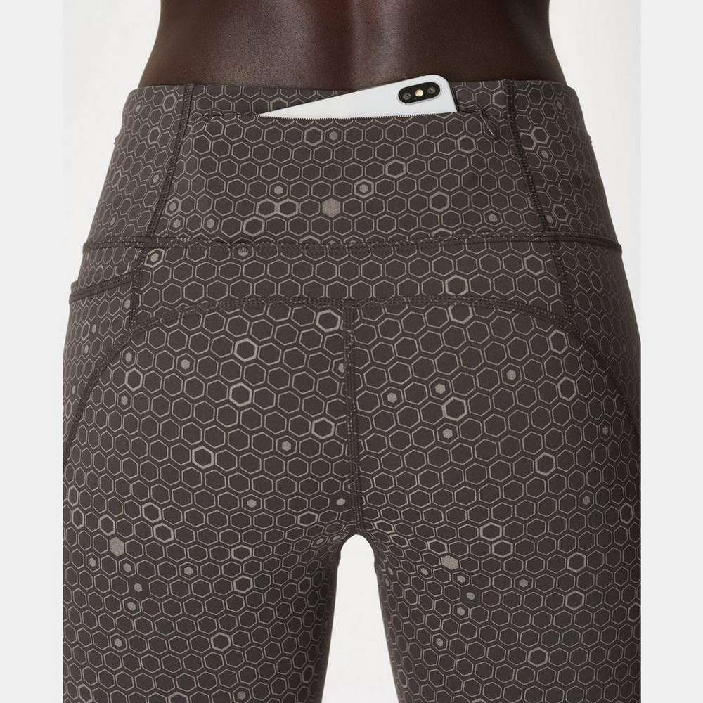 Power Reflective 7/8 Workout Leggings, Grey Reflective Geo Print, large