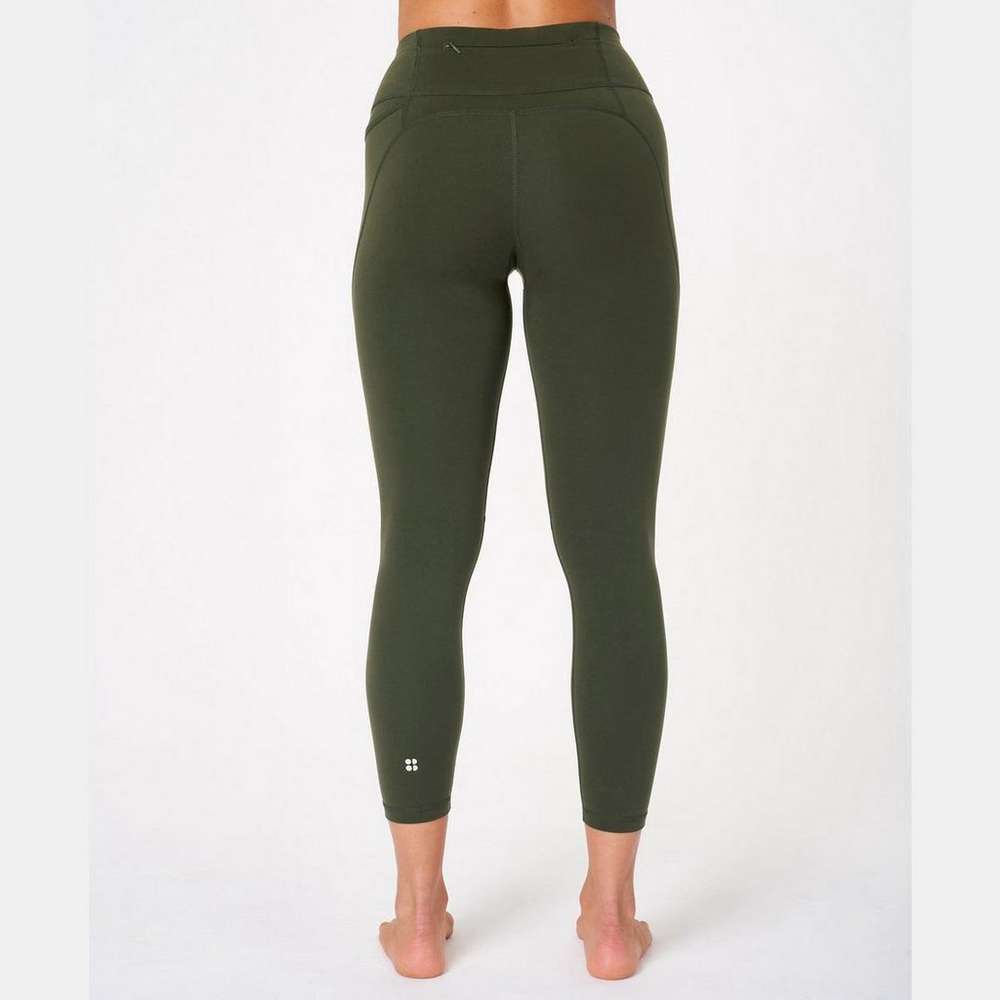 Power 7/8 Workout Leggings, Dark Forest Green, large