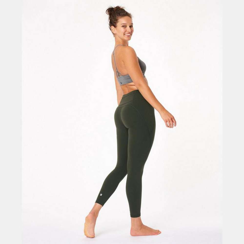 Power 7/8 Workout Leggings, Dark Forest Green, large