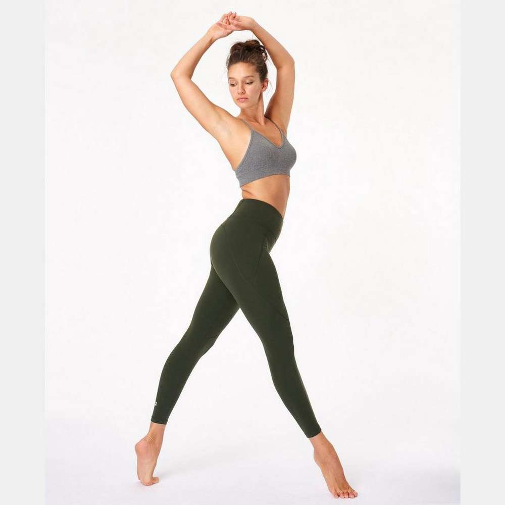Power 7/8 Workout Leggings, Dark Forest Green, large