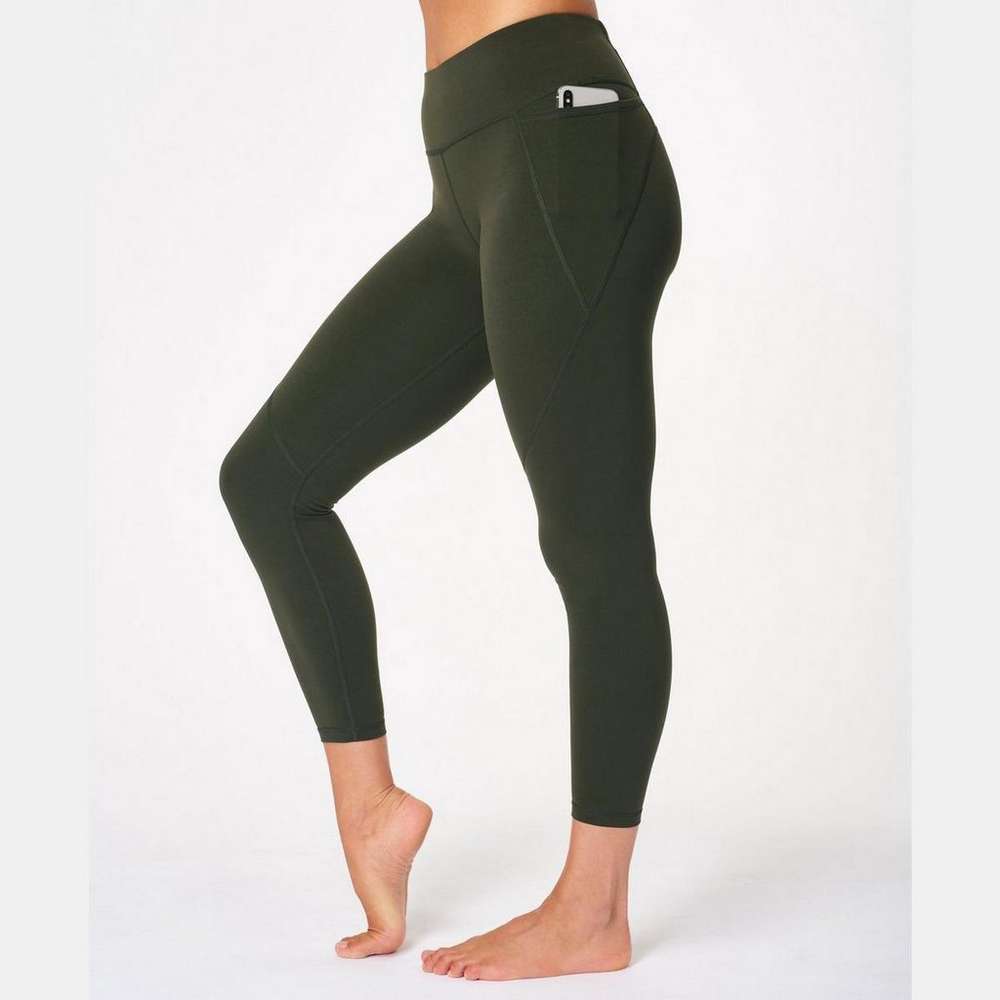 Power 7/8 Workout Leggings, Dark Forest Green, large