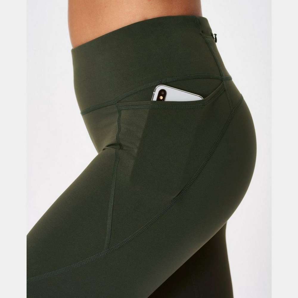 Power 7/8 Workout Leggings, Dark Forest Green, large