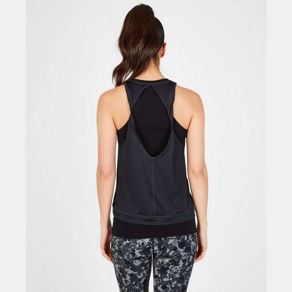 Double Time Seamless Workout Tank, Black, large
