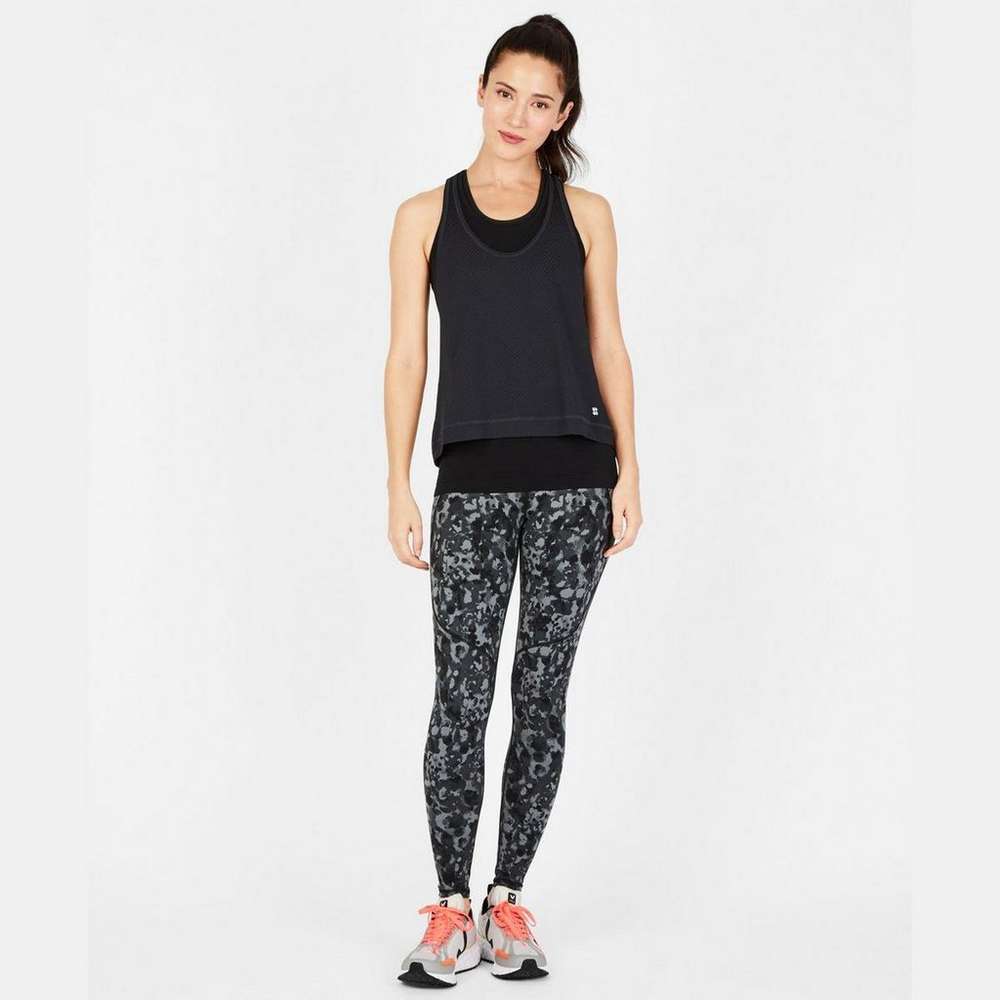Double Time Seamless Workout Tank, Black, large